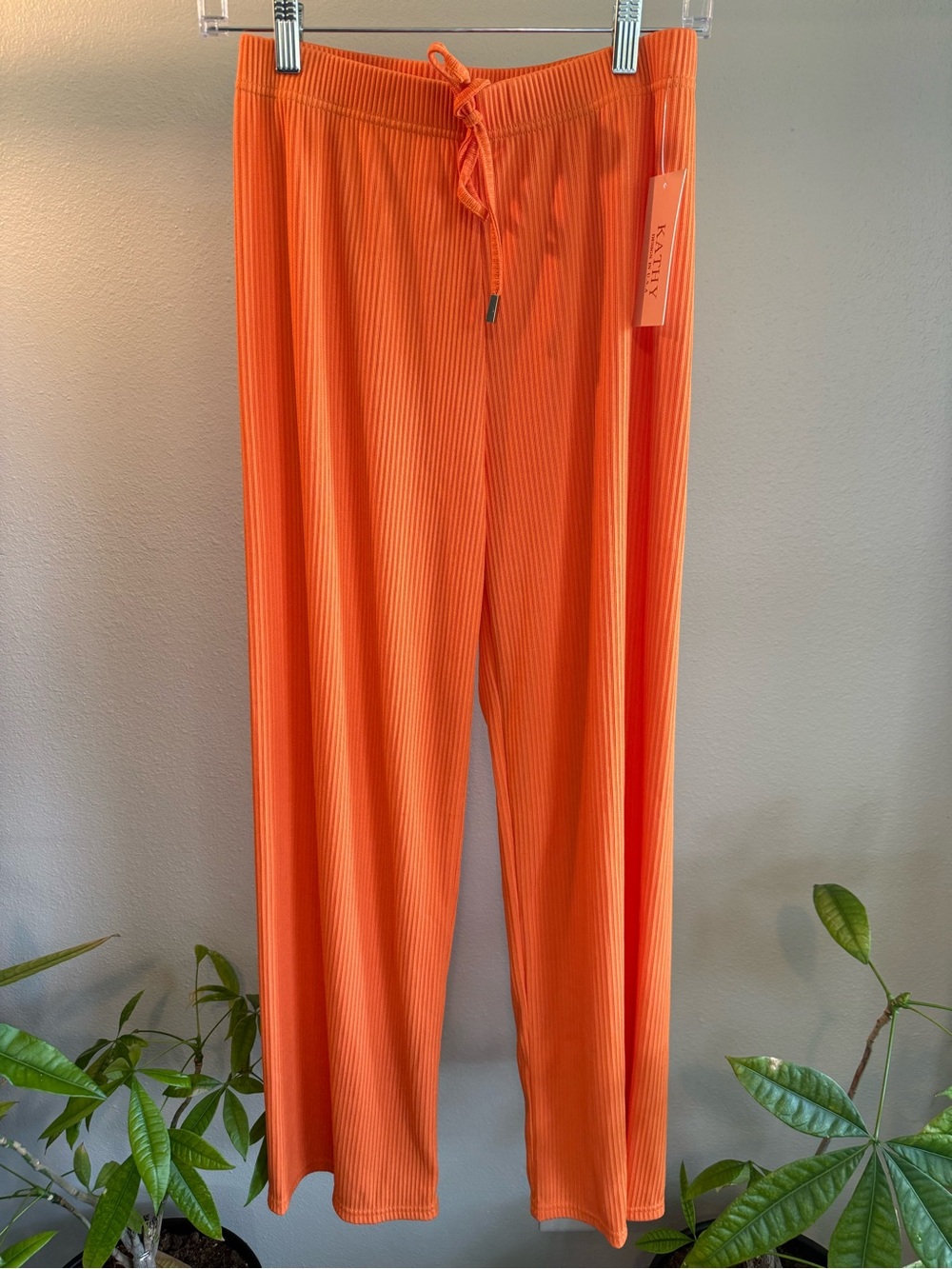 KATHY Ribbed Wide Leg Lounge Pants – Women’s Medium 🧡✨
